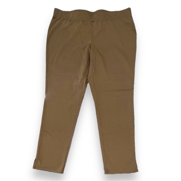 NWOT Denim & Co. Size 16 Olive Smooth Waist Ankle Pants - Picture 1 of 6